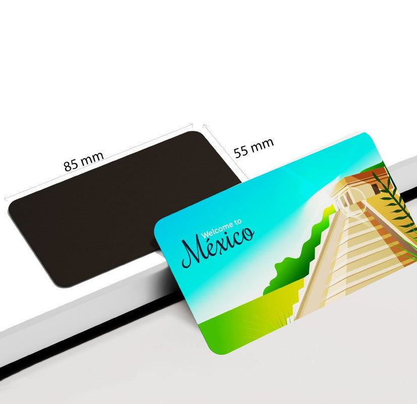 dhcrafts Rectangular Rubber Fridge Magnet / Magnetic Card Multicolor Mexico D4 Design Pack of 1 (8.6cm x 5.4cm)